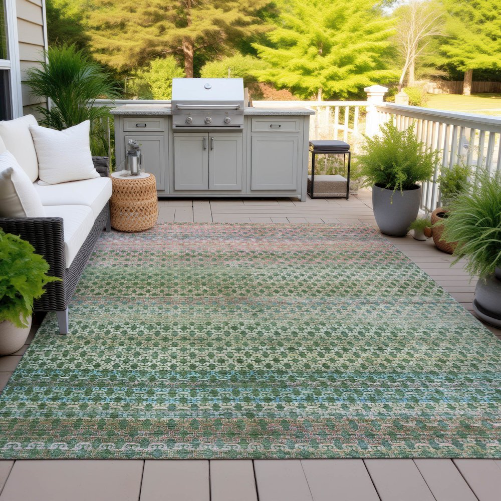 Machine Washable Indoor/Outdoor Chantille ACN2158 Aloe 2'6" x 3'10" Rug. Picture 7