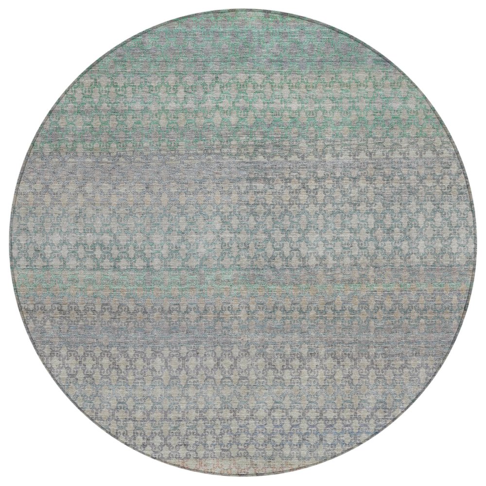 Machine Washable Indoor/Outdoor Chantille ACN2158 Beige 8' x 8' Round Rug. Picture 1