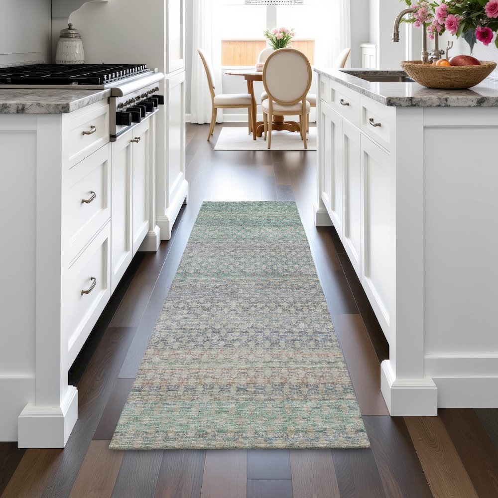 Machine Washable Indoor/Outdoor Chantille ACN2158 Beige 2'3" x 7'6" Runner Rug. Picture 5