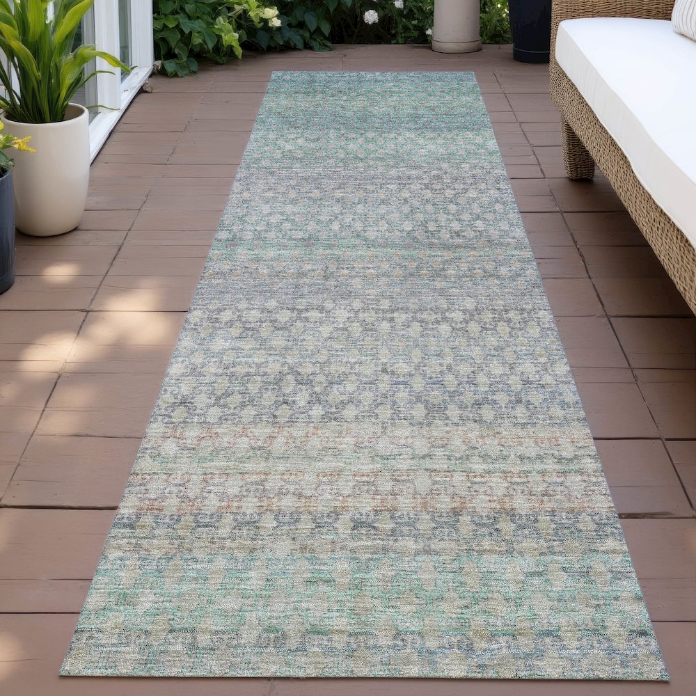 Machine Washable Indoor/Outdoor Chantille ACN2158 Beige 2'3" x 7'6" Runner Rug. Picture 6