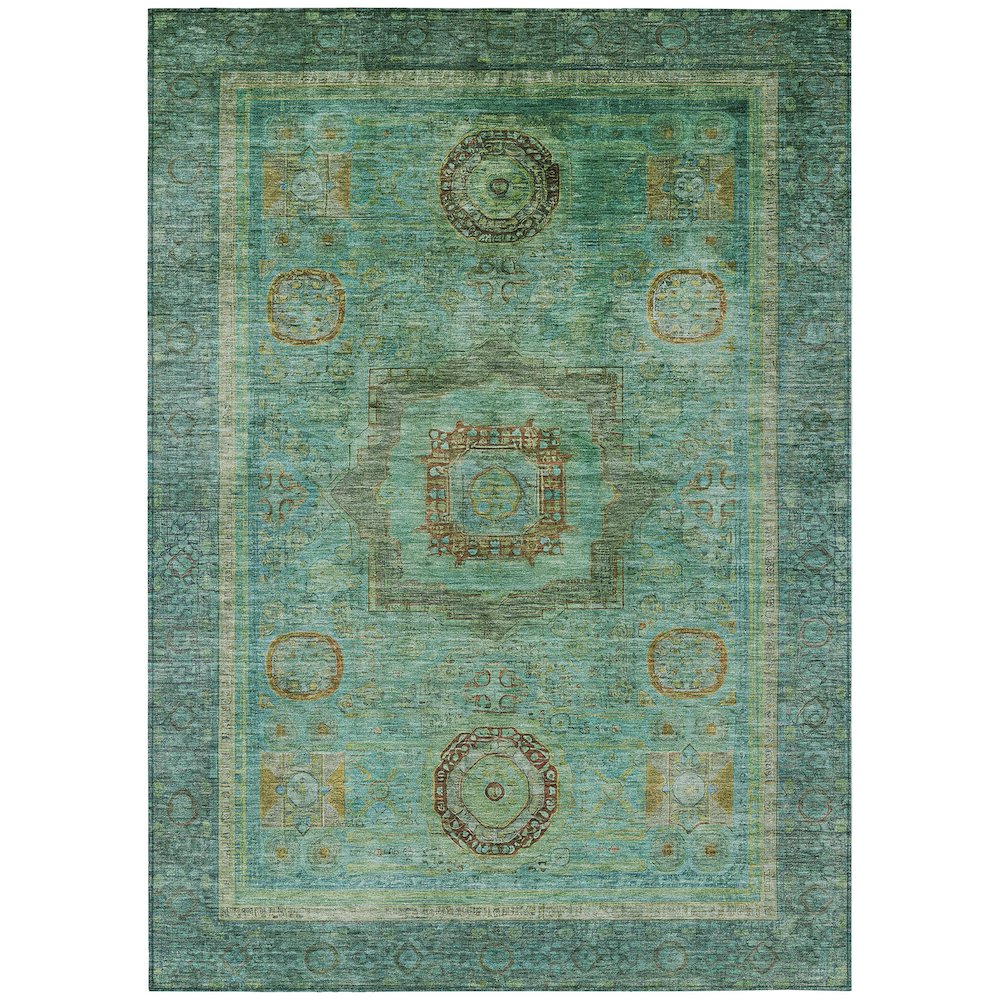 Machine Washable Indoor/Outdoor Chantille ACN2159 Green 2'6" x 3'10" Rug. Picture 1