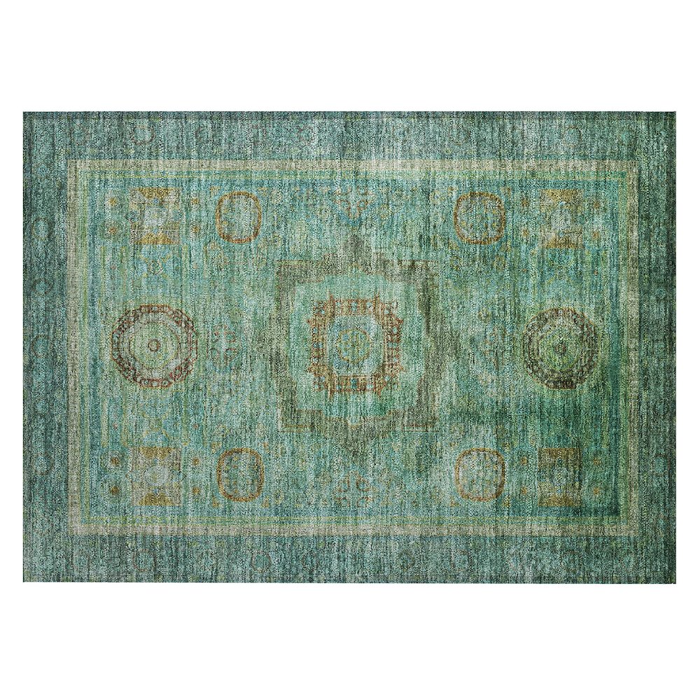 Machine Washable Indoor/Outdoor Chantille ACN2159 Green 1'8" x 2'6" Rug. Picture 1