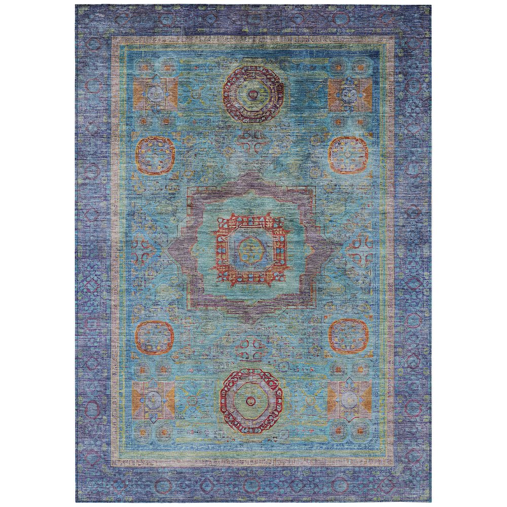 Machine Washable Indoor/Outdoor Chantille ACN2159 Teal 2'6" x 3'10" Rug. Picture 1