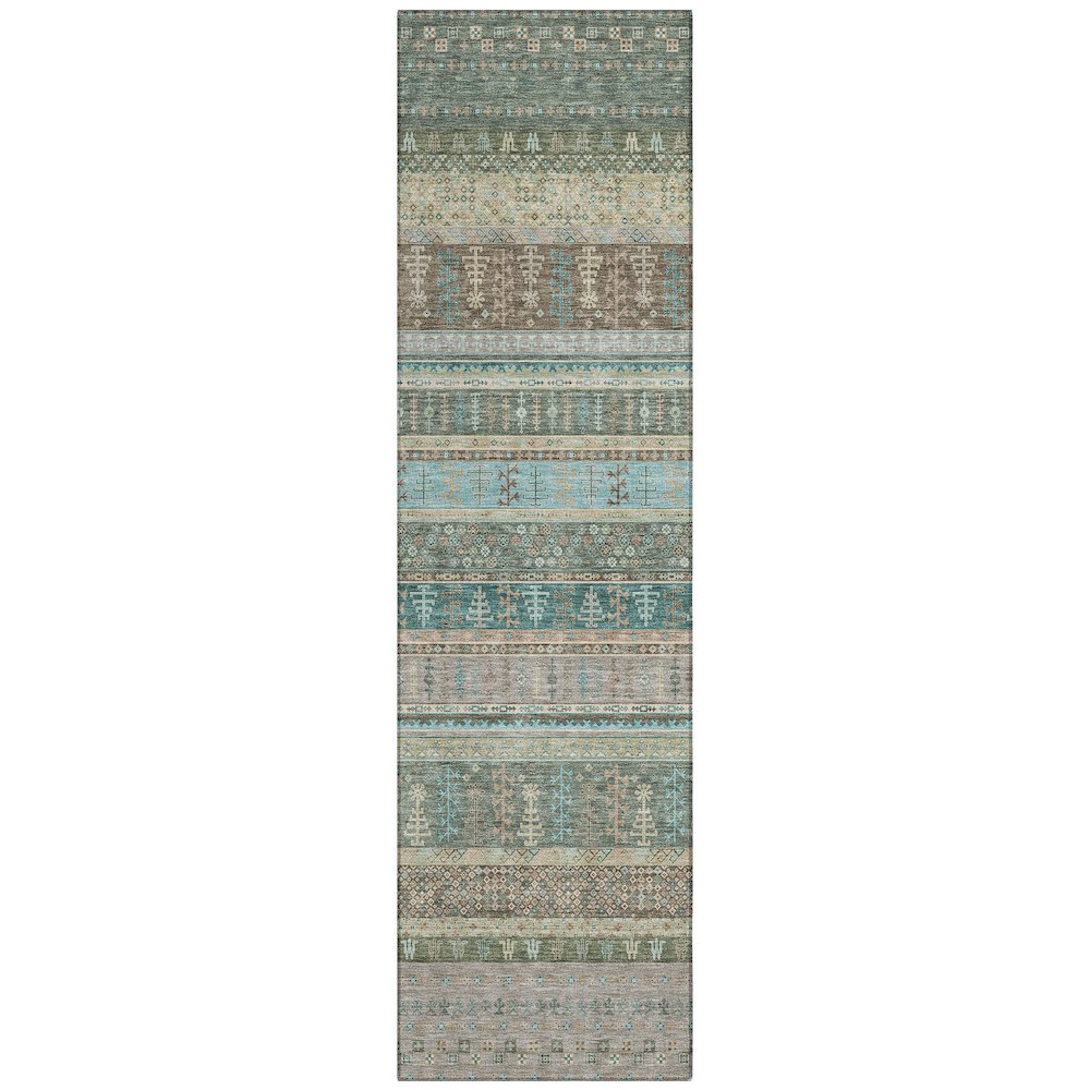 Machine Washable Indoor/Outdoor Chantille ACN2160 Aloe 2'3" x 7'6" Runner Rug. Picture 1