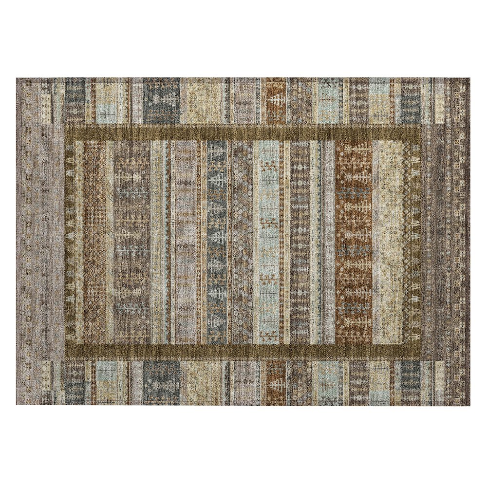 Machine Washable Indoor/Outdoor Chantille ACN2160 Brown 1'8" x 2'6" Rug. Picture 1