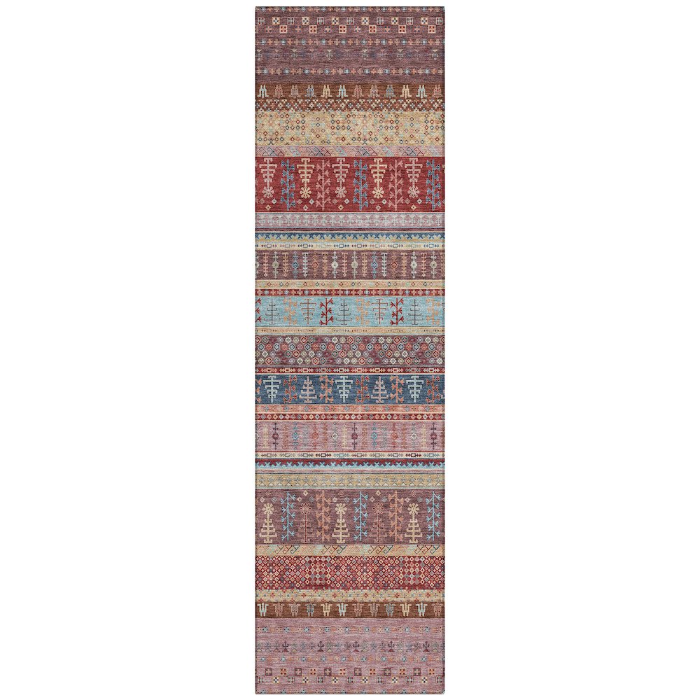 Machine Washable Indoor/Outdoor Chantille ACN2160 Red 2'3" x 7'6" Runner Rug. Picture 1