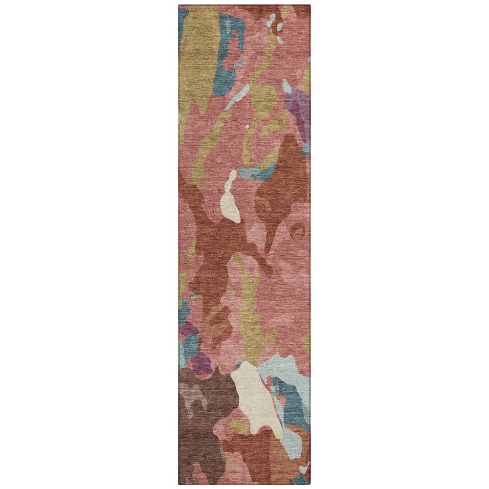 Machine Washable Indoor/Outdoor Chantille ACN2161 Pink 2'3" x 7'6" Runner Rug. Picture 1