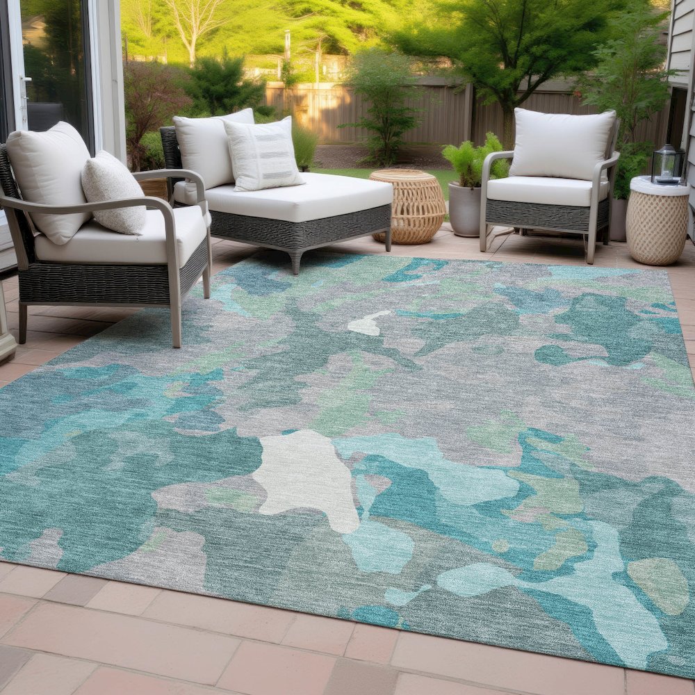 Machine Washable Indoor/Outdoor Chantille ACN2161 Taupe 2'6" x 3'10" Rug. Picture 8