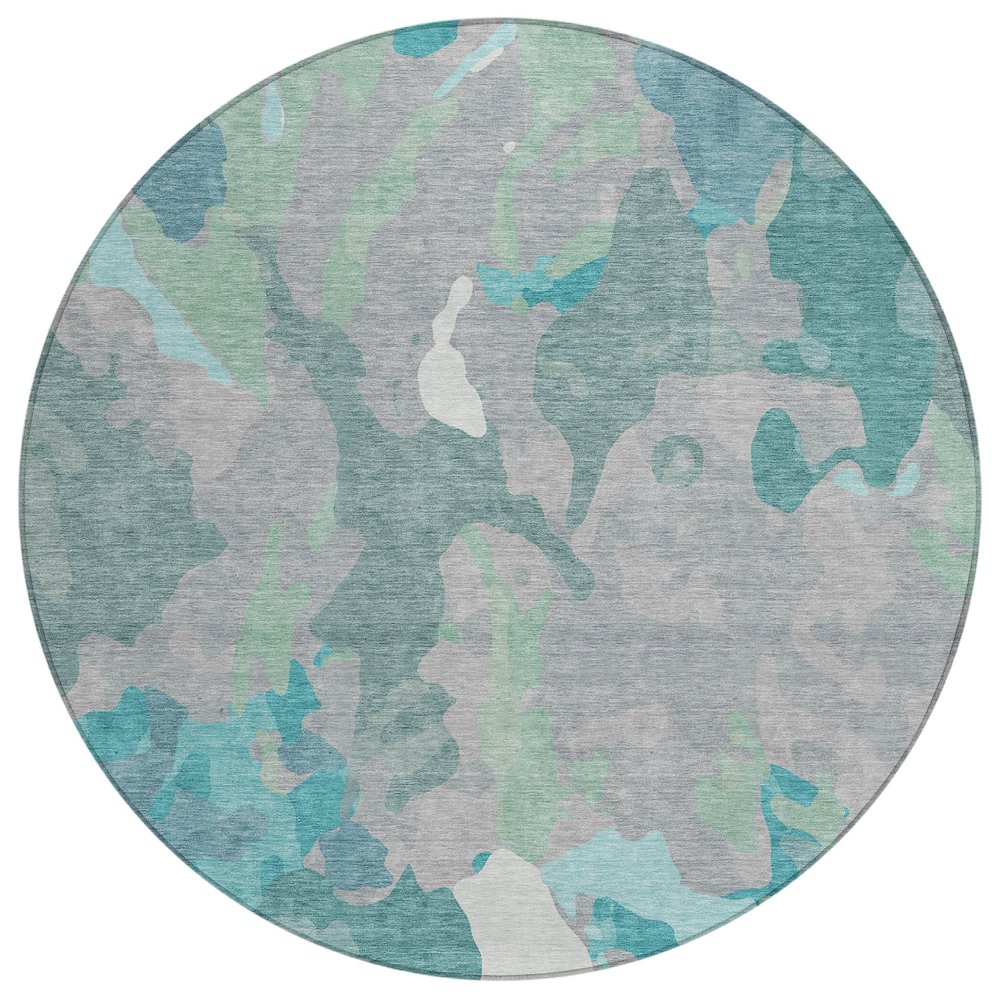 Machine Washable Indoor/Outdoor Chantille ACN2161 Taupe 8' x 8' Round Rug. Picture 1