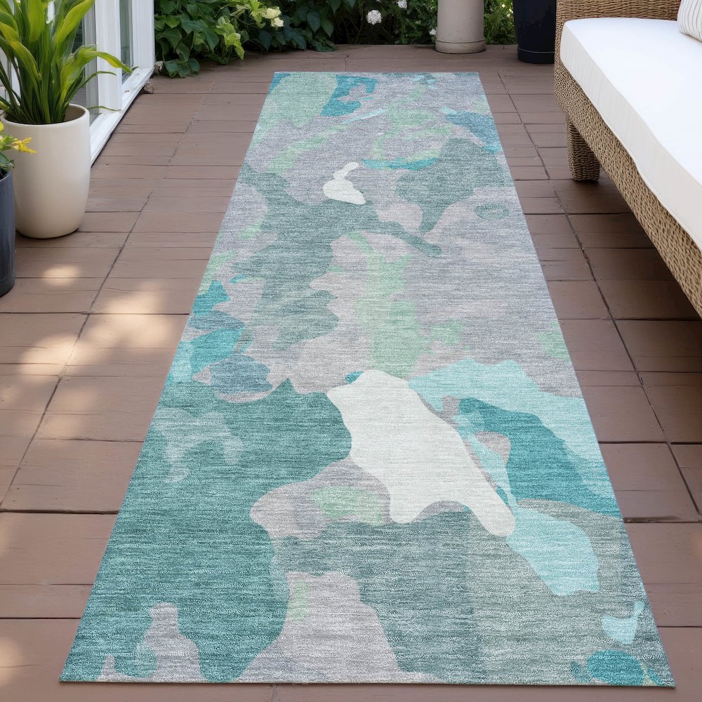 Machine Washable Indoor/Outdoor Chantille ACN2161 Taupe 2'3" x 7'6" Runner Rug. Picture 6