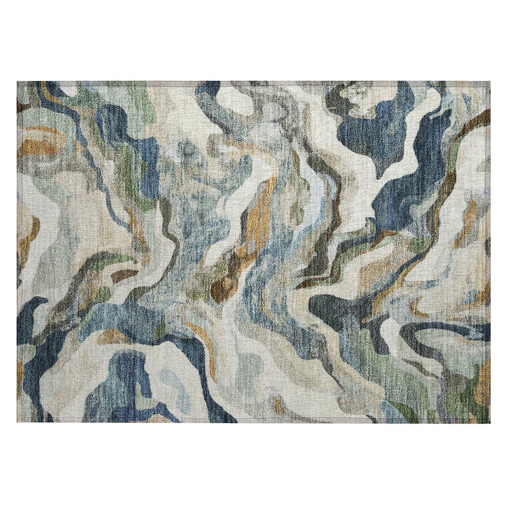 Machine Washable Indoor/Outdoor Chantille ACN2162 Denim 1'8" x 2'6" Rug. Picture 1