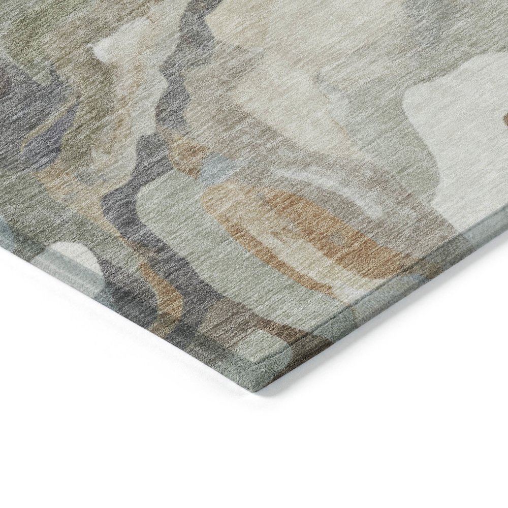 Machine Washable Indoor/Outdoor Chantille ACN2162 Khaki 1'8" x 2'6" Rug. Picture 3