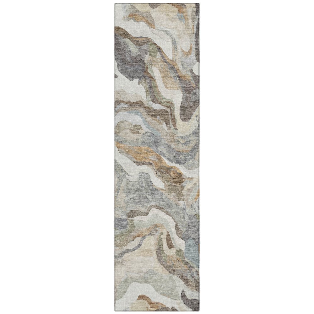 Machine Washable Indoor/Outdoor Chantille ACN2162 Khaki 2'3" x 7'6" Runner Rug. Picture 1