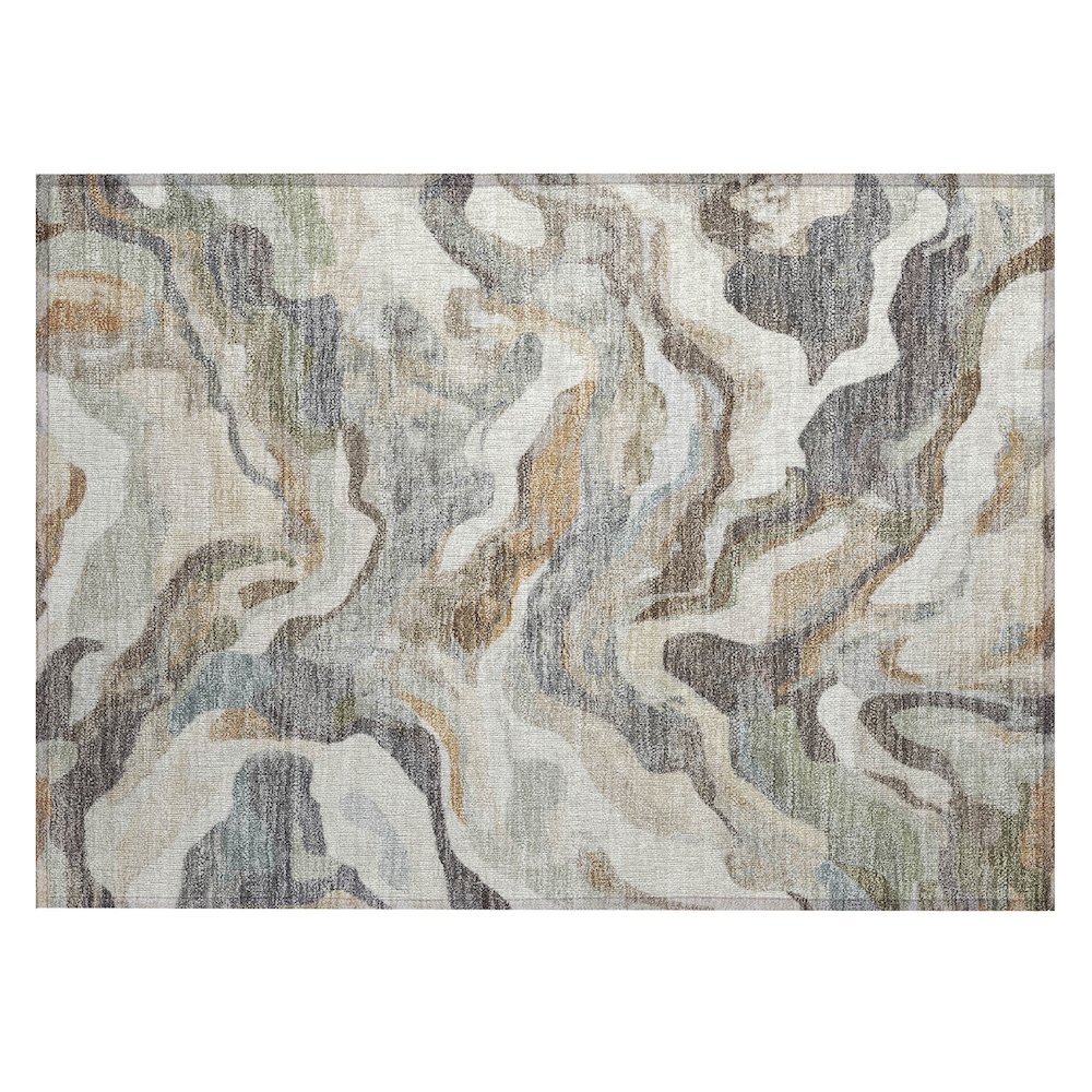 Machine Washable Indoor/Outdoor Chantille ACN2162 Khaki 1'8" x 2'6" Rug. Picture 1