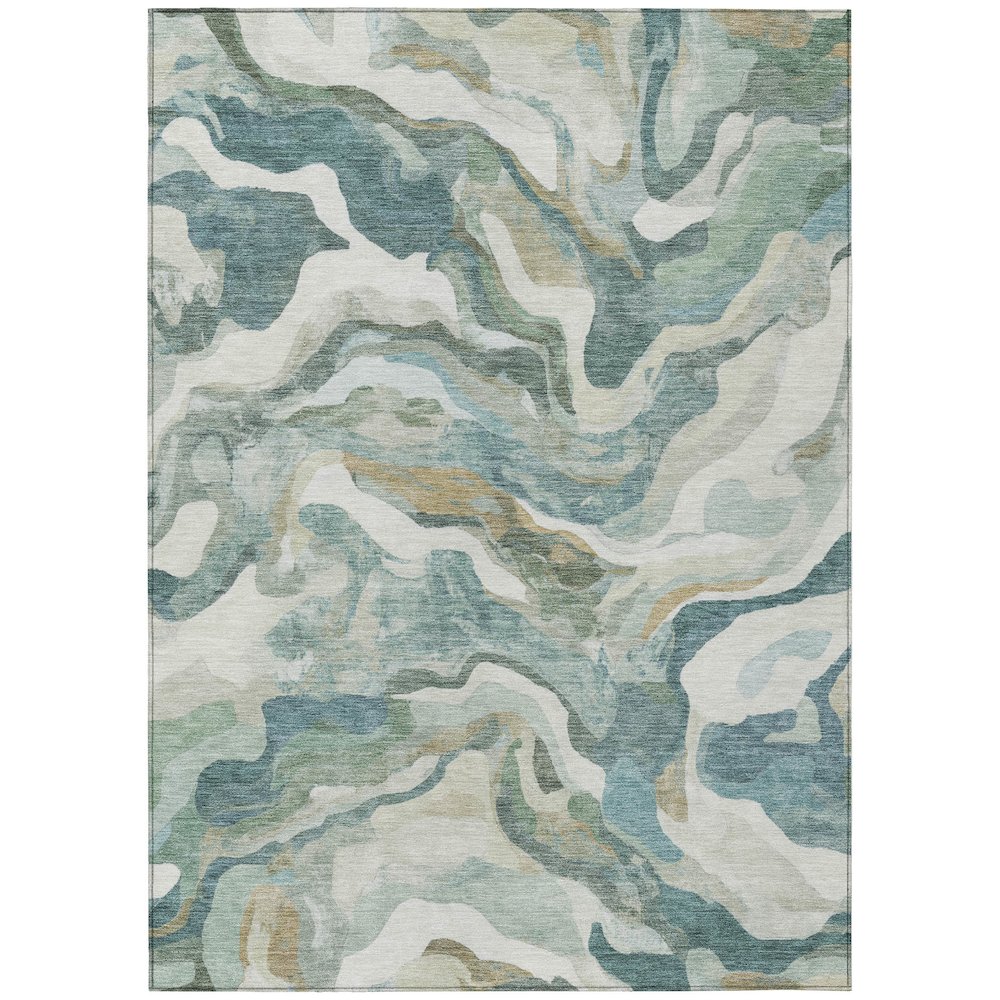 Machine Washable Indoor/Outdoor Chantille ACN2162 Teal 2'6" x 3'10" Rug. Picture 1