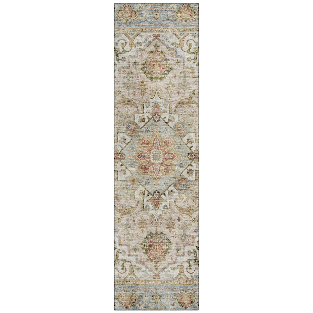 Machine Washable Indoor/Outdoor Chantille ACN2163 Beige 2'3" x 7'6" Runner Rug. Picture 1