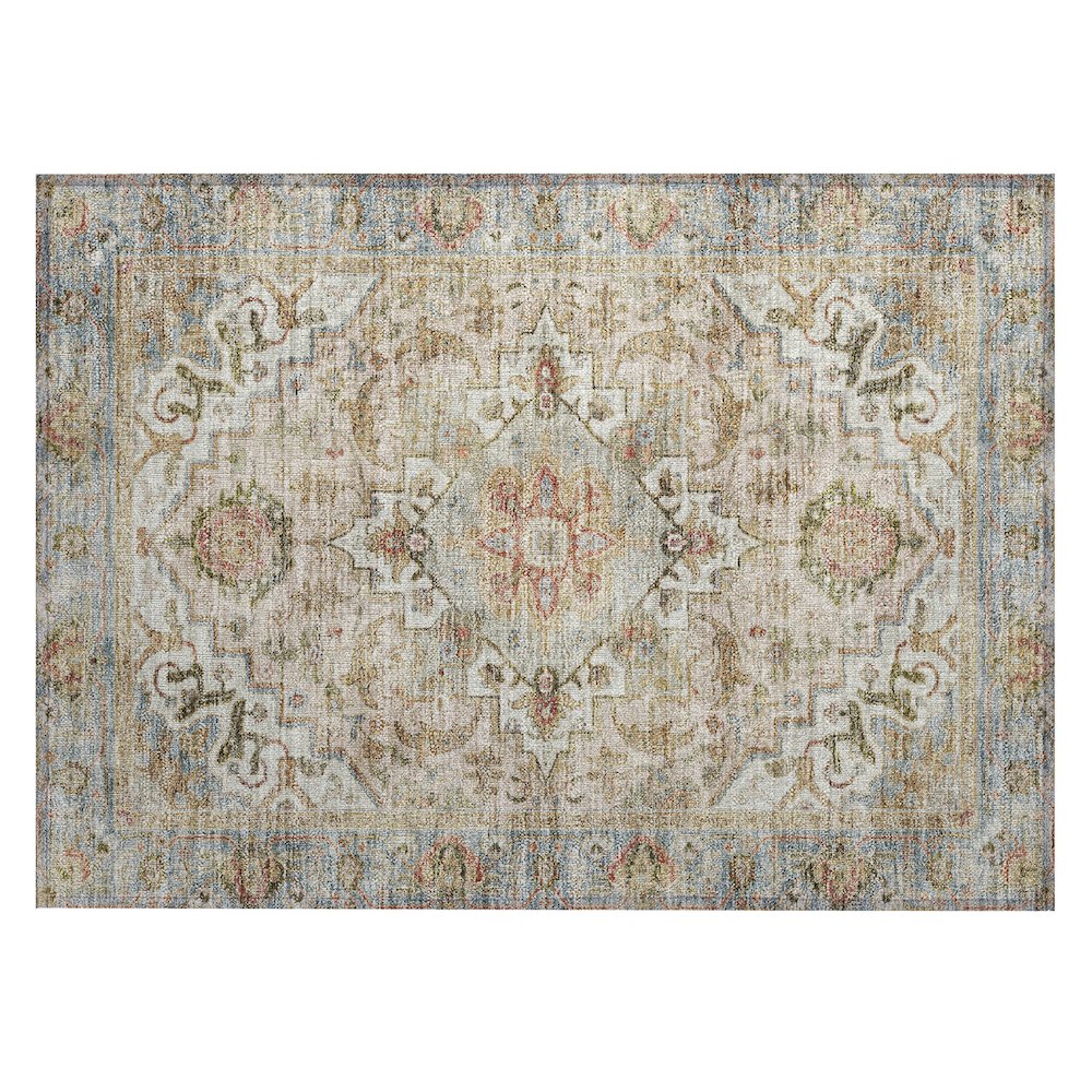Machine Washable Indoor/Outdoor Chantille ACN2163 Beige 1'8" x 2'6" Rug. Picture 1