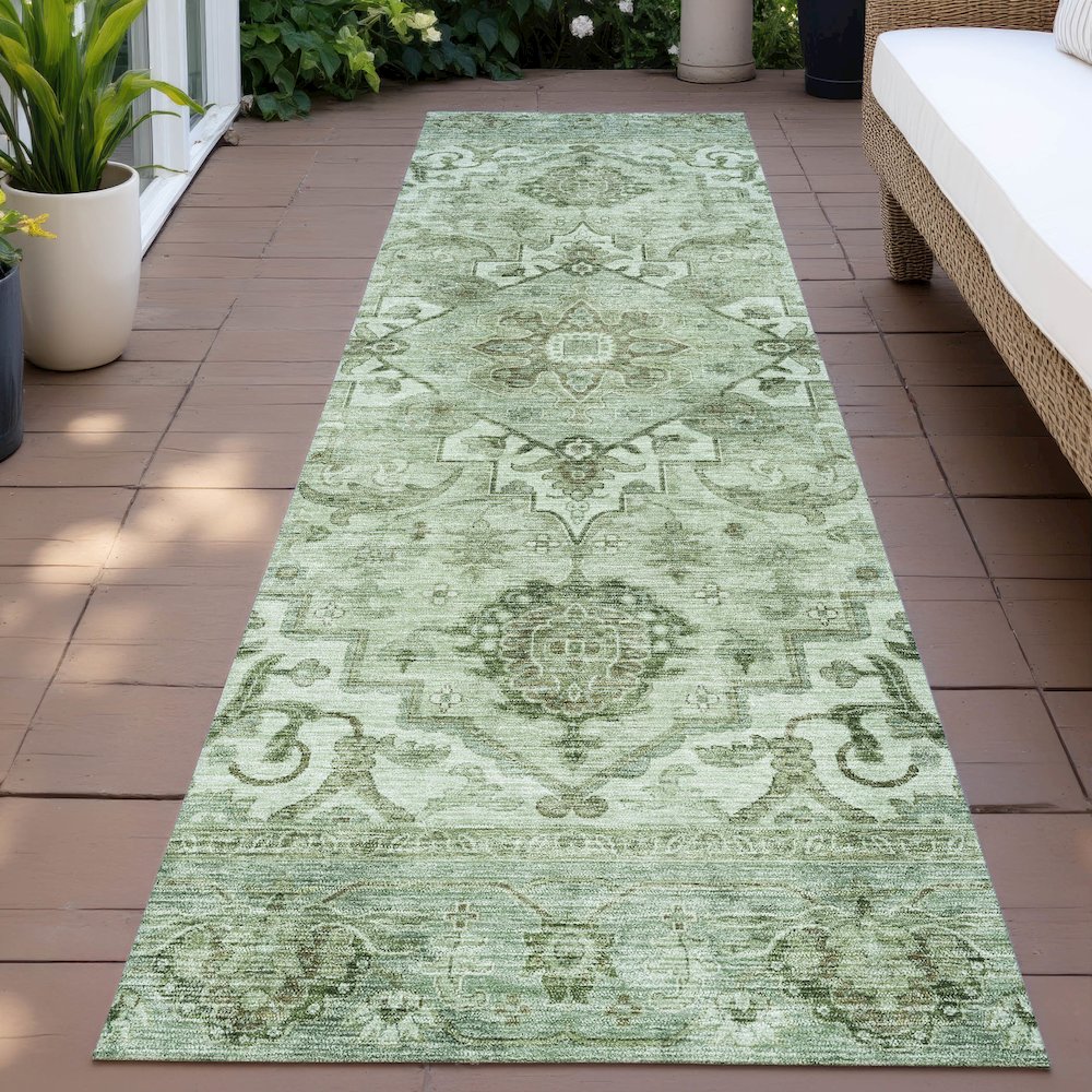 Machine Washable Indoor/Outdoor Chantille ACN2164 Aloe 2'3" x 7'6" Runner Rug. Picture 6