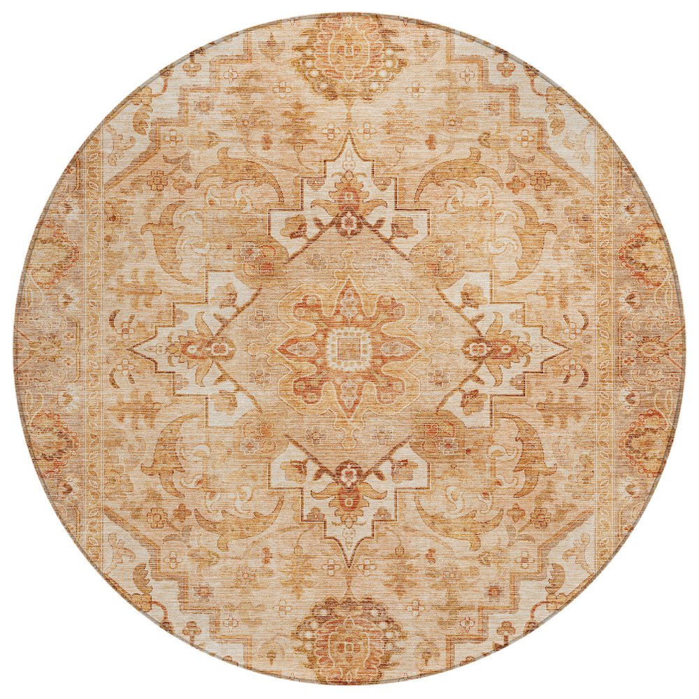 Machine Washable Indoor/Outdoor Chantille ACN2164 Copper 8' x 8' Round Rug. Picture 1