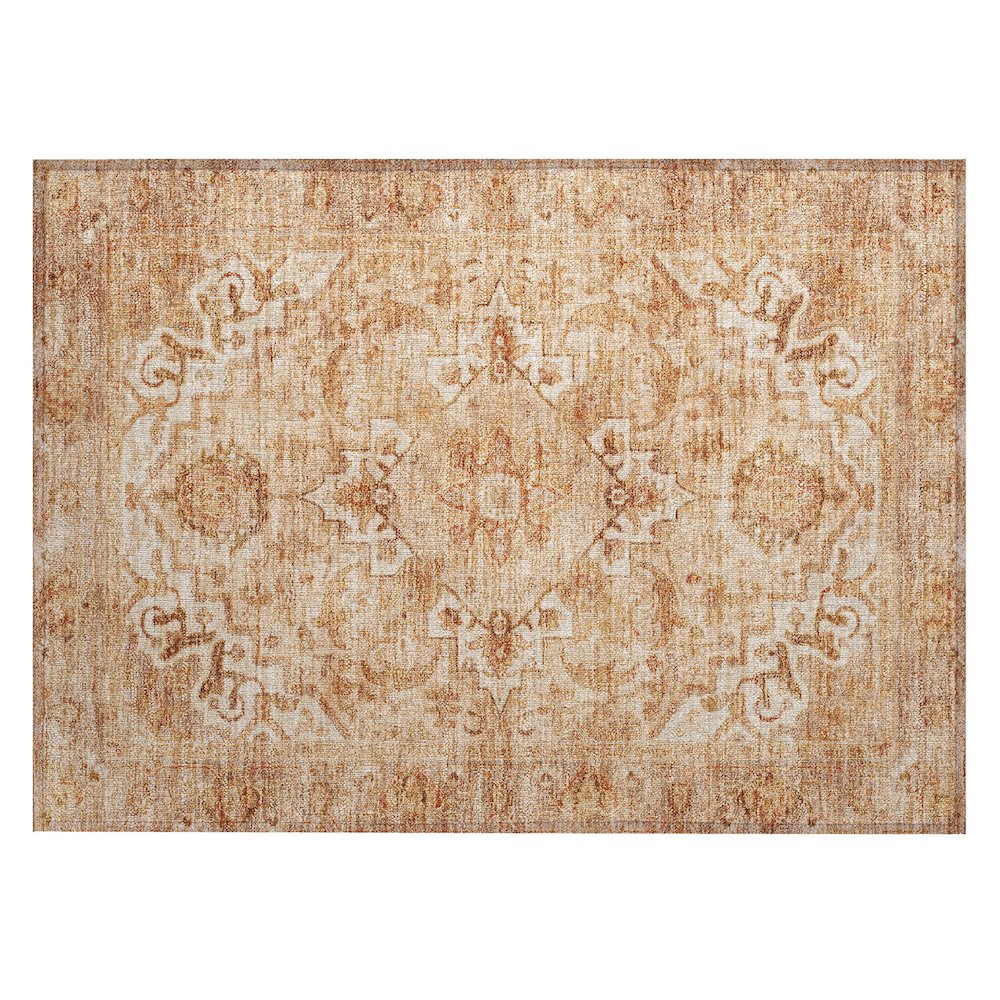 Machine Washable Indoor/Outdoor Chantille ACN2164 Copper 1'8" x 2'6" Rug. Picture 1