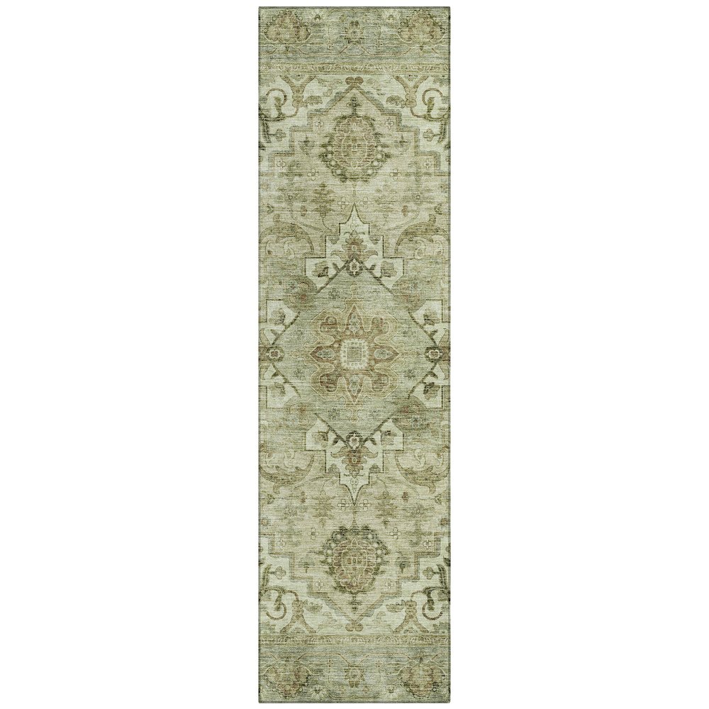 Machine Washable Indoor/Outdoor Chantille ACN2164 Sage 2'3" x 7'6" Runner Rug. Picture 1