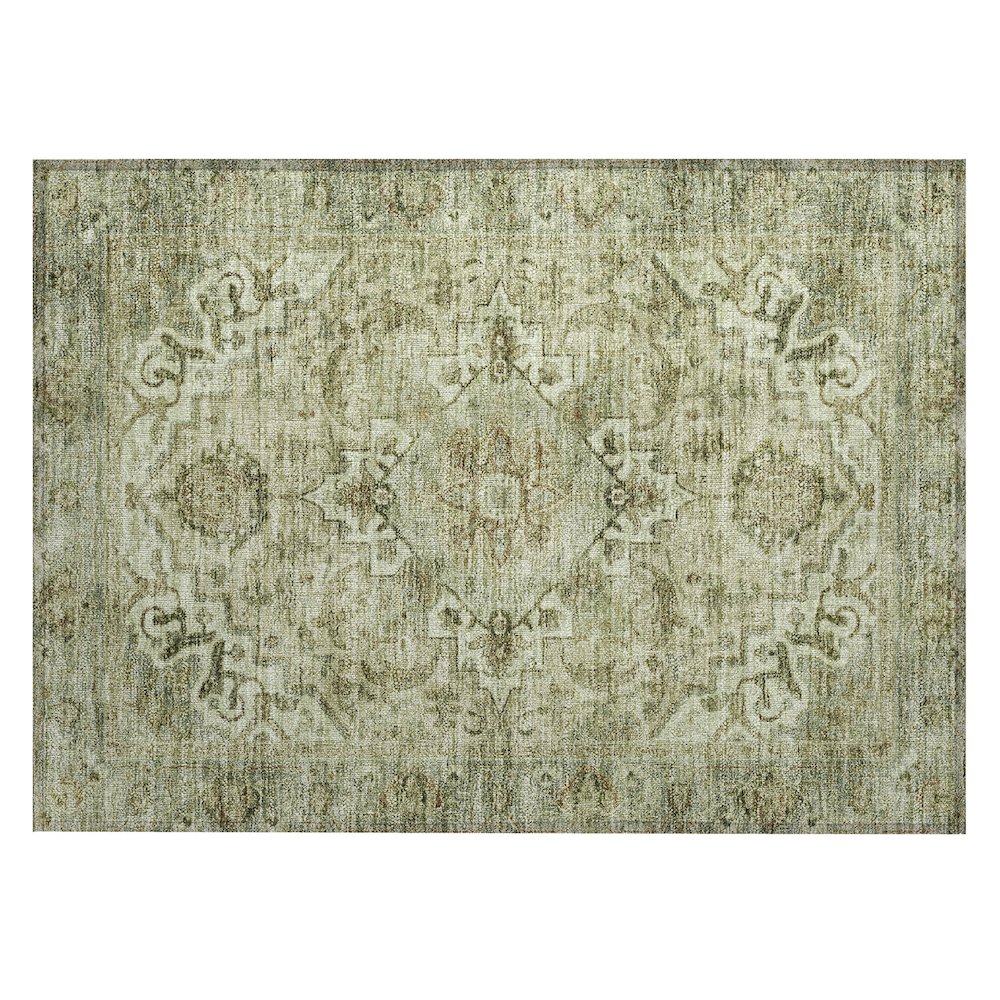 Machine Washable Indoor/Outdoor Chantille ACN2164 Sage 1'8" x 2'6" Rug. Picture 1