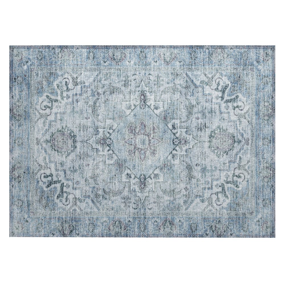 Machine Washable Indoor/Outdoor Chantille ACN2164 Sky 1'8" x 2'6" Rug. Picture 1