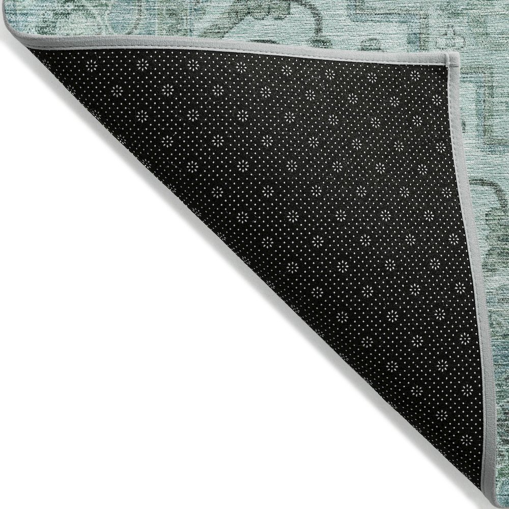 Machine Washable Indoor/Outdoor Chantille ACN2164 Teal 1'8" x 2'6" Rug. Picture 2