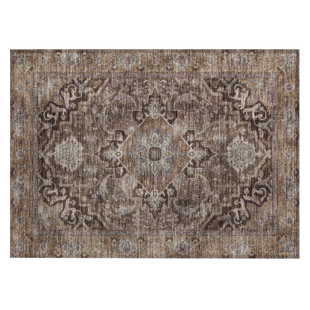 Machine Washable Indoor/Outdoor Chantille ACN2165 Brown 1'8" x 2'6" Rug. Picture 1