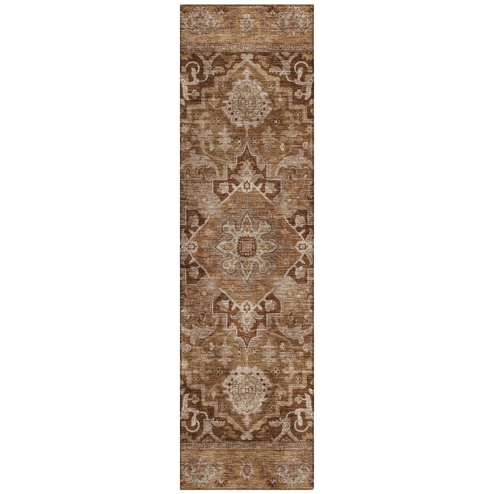 Machine Washable Indoor/Outdoor Chantille ACN2165 Terracotta 2'3"x7'6"Runner Rug. Picture 1