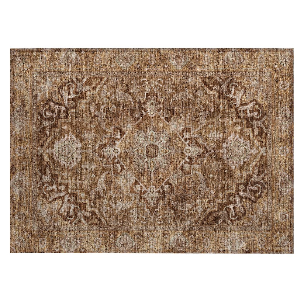Machine Washable Indoor/Outdoor Chantille ACN2165 Terracotta 1'8" x 2'6" Rug. Picture 1