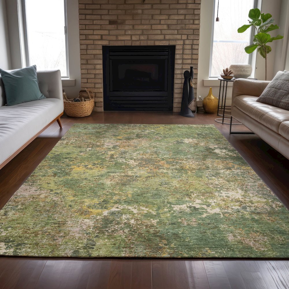 Machine Washable Indoor/Outdoor Chantille ACN2166 Aloe 2'6" x 3'10" Rug. Picture 6