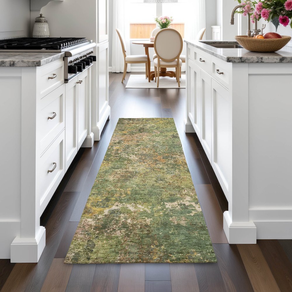 Machine Washable Indoor/Outdoor Chantille ACN2166 Aloe 2'3" x 7'6" Runner Rug. Picture 5