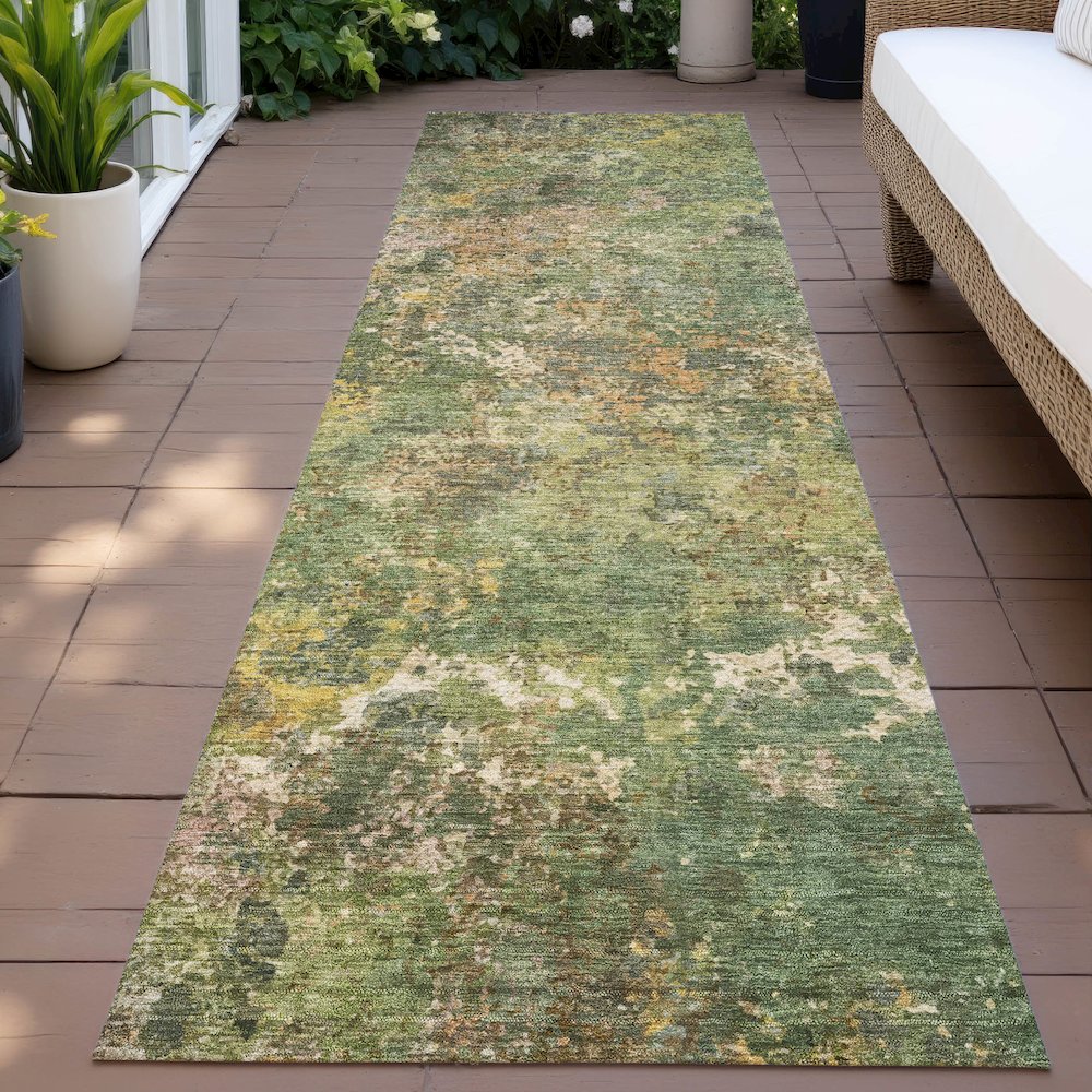 Machine Washable Indoor/Outdoor Chantille ACN2166 Aloe 2'3" x 7'6" Runner Rug. Picture 6