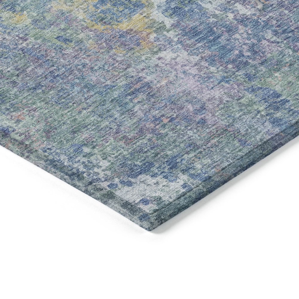 Machine Washable Indoor/Outdoor Chantille ACN2166 Aqua 1'8" x 2'6" Rug. Picture 3