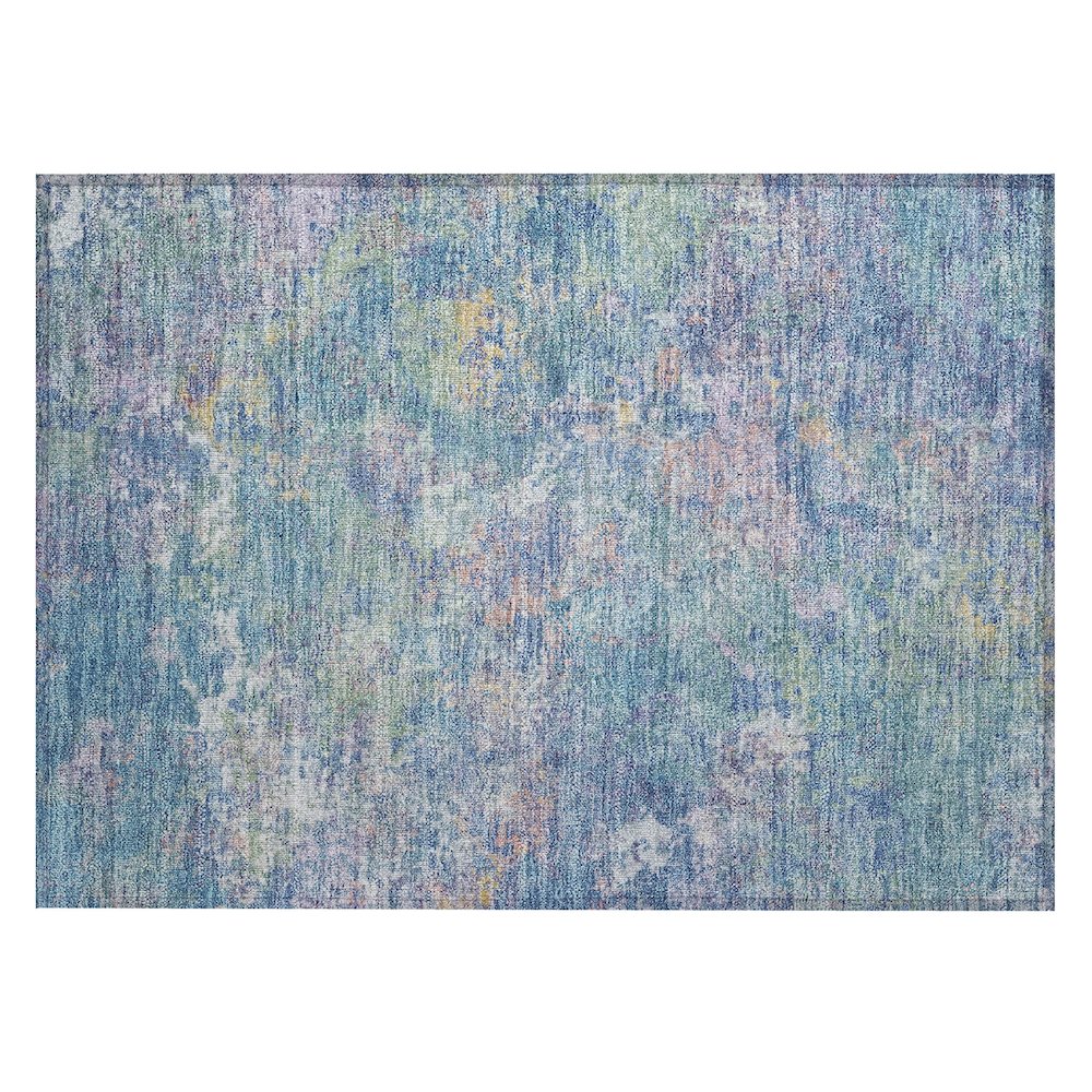 Machine Washable Indoor/Outdoor Chantille ACN2166 Aqua 1'8" x 2'6" Rug. Picture 1