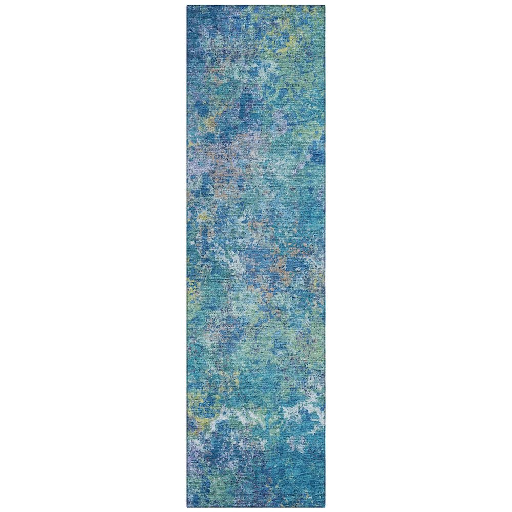 Machine Washable Indoor/Outdoor Chantille ACN2166 Blue 2'3" x 7'6" Runner Rug. Picture 1
