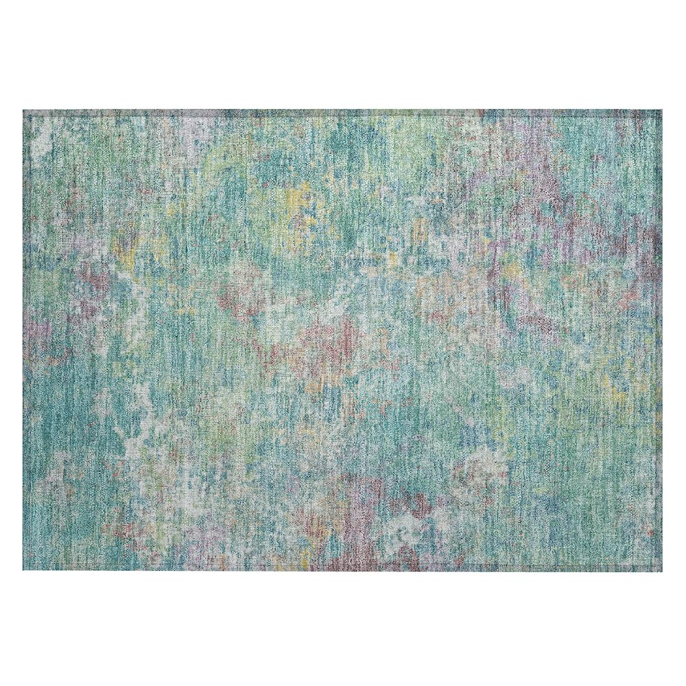 Machine Washable Indoor/Outdoor Chantille ACN2166 Teal 1'8" x 2'6" Rug. Picture 1