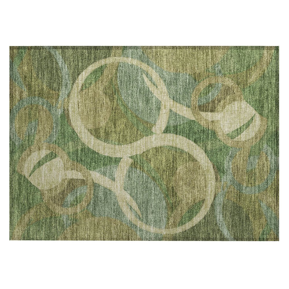 Machine Washable Indoor/Outdoor Chantille ACN2167 Green 1'8" x 2'6" Rug. Picture 1