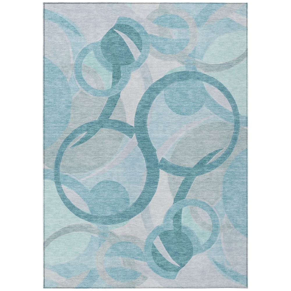 Machine Washable Indoor/Outdoor Chantille ACN2168 Teal 2'6" x 3'10" Rug. Picture 1
