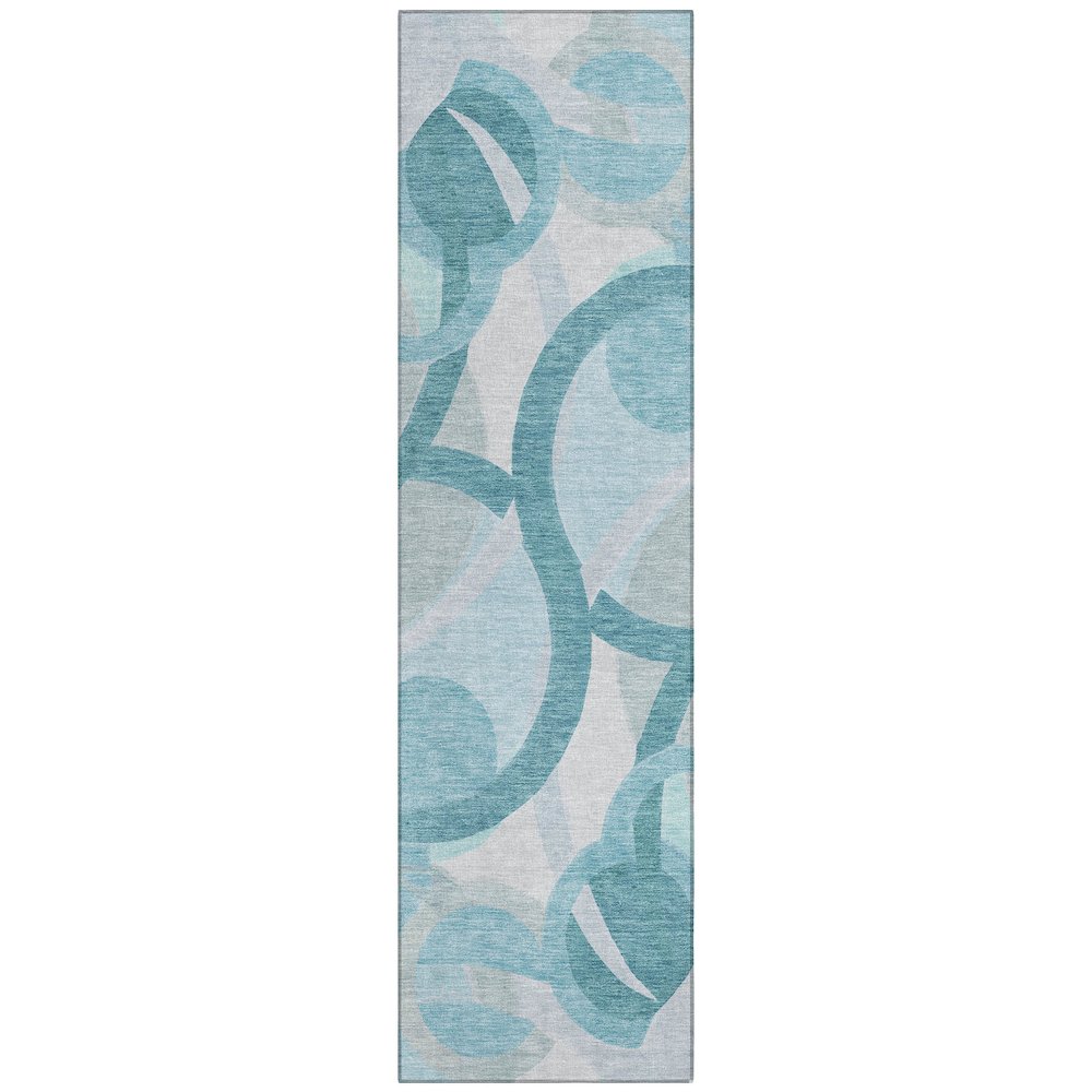Machine Washable Indoor/Outdoor Chantille ACN2168 Teal 2'3" x 7'6" Runner Rug. Picture 1