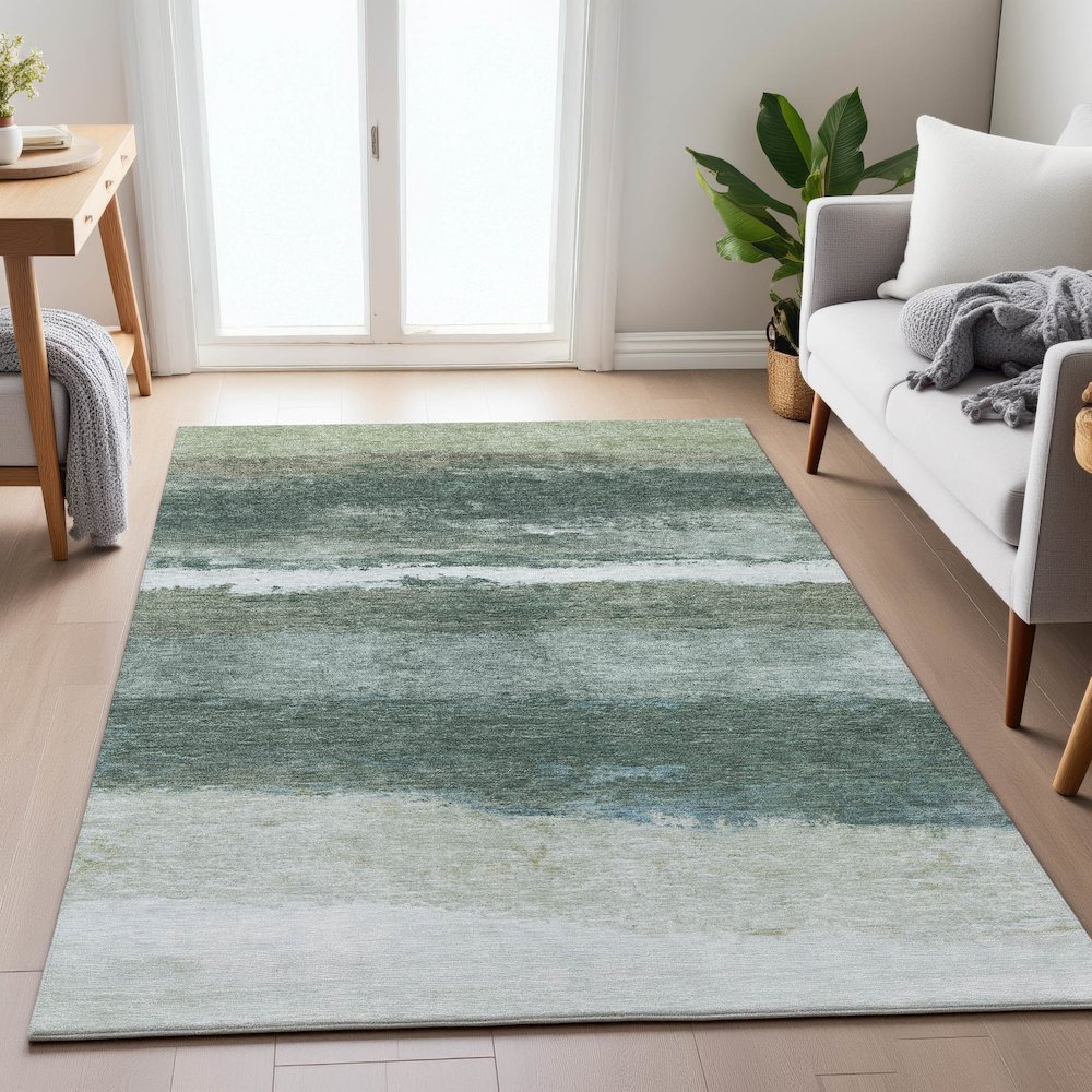 Machine Washable Indoor/Outdoor Chantille ACN2169 Aloe 2'6" x 3'10" Rug. Picture 5