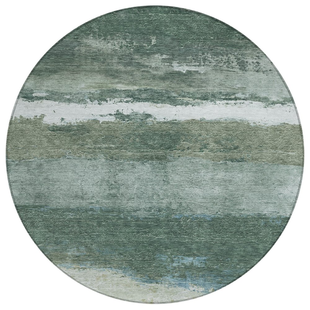 Machine Washable Indoor/Outdoor Chantille ACN2169 Aloe 8' x 8' Round Rug. Picture 1