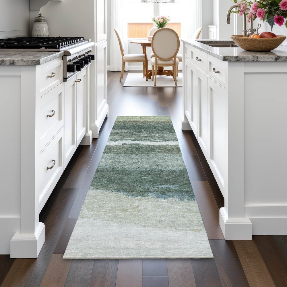Machine Washable Indoor/Outdoor Chantille ACN2169 Aloe 2'3" x 7'6" Runner Rug. Picture 5