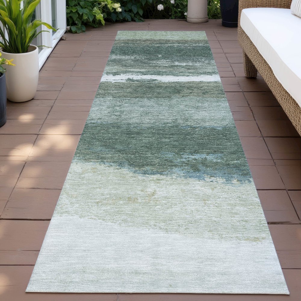 Machine Washable Indoor/Outdoor Chantille ACN2169 Aloe 2'3" x 7'6" Runner Rug. Picture 6