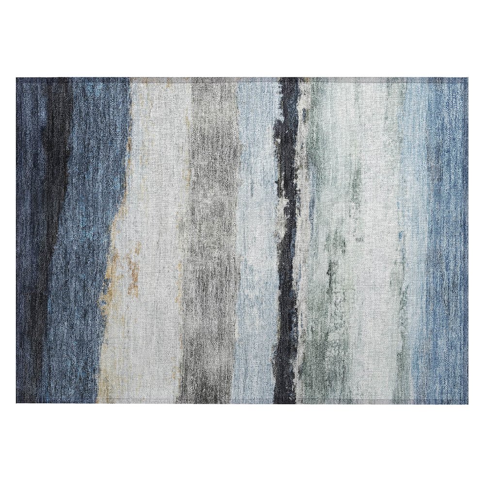 Machine Washable Indoor/Outdoor Chantille ACN2169 Blue 1'8" x 2'6" Rug. Picture 1