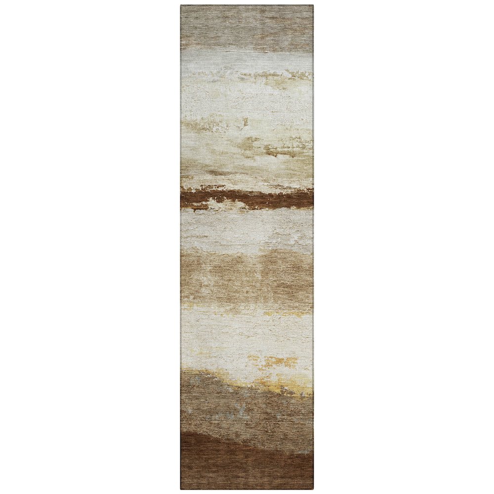 Machine Washable Indoor/Outdoor Chantille ACN2169 Brown 2'3" x 7'6" Runner Rug. Picture 1