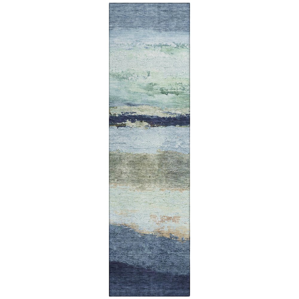 Machine Washable Indoor/Outdoor Chantille ACN2169 Denim 2'3" x 7'6" Runner Rug. Picture 1