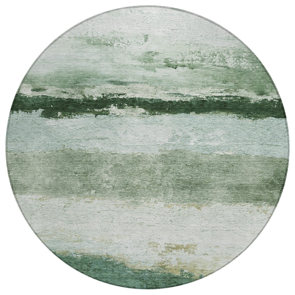 Machine Washable Indoor/Outdoor Chantille ACN2169 Fern 8' x 8' Round Rug. Picture 1