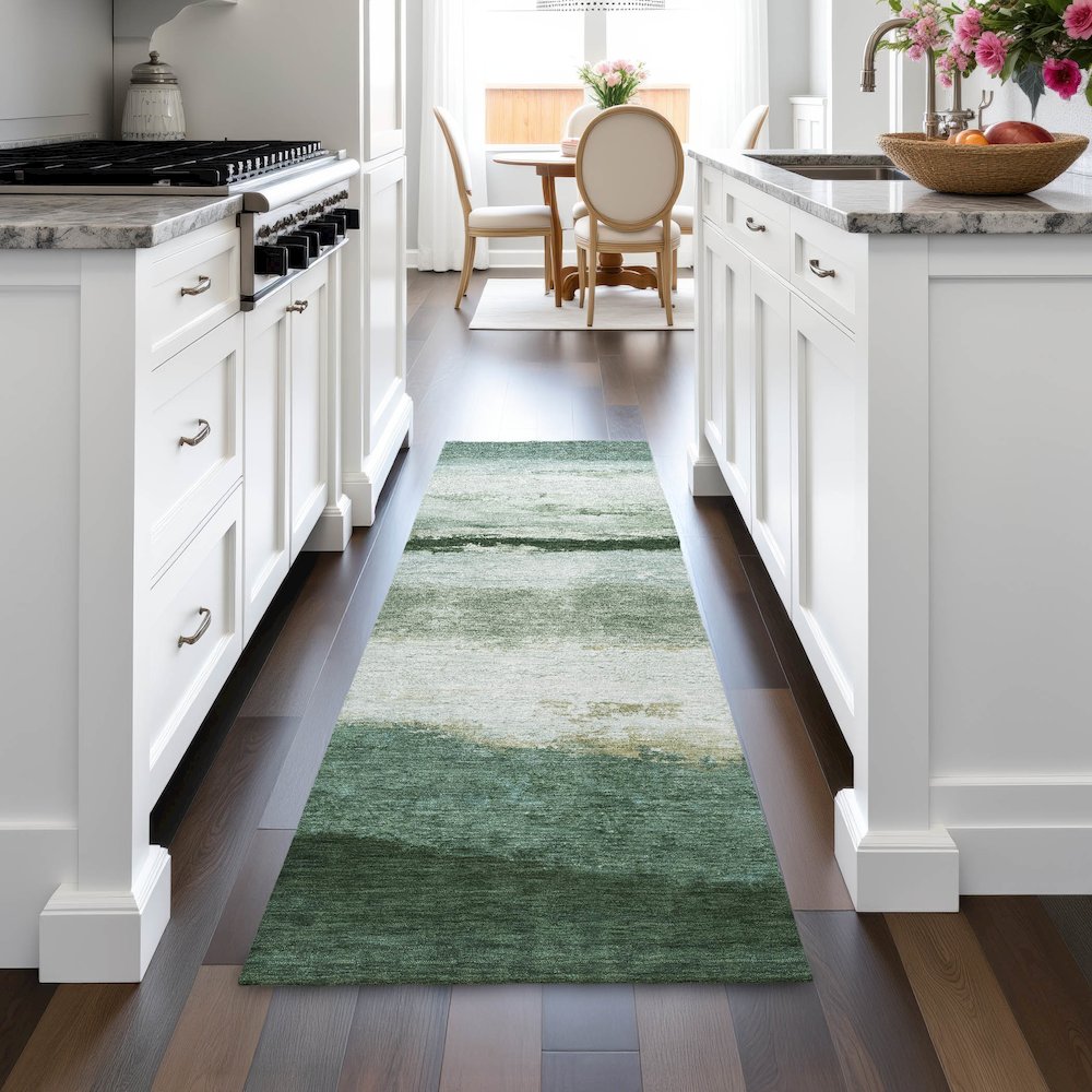 Machine Washable Indoor/Outdoor Chantille ACN2169 Fern 2'3" x 7'6" Runner Rug. Picture 5